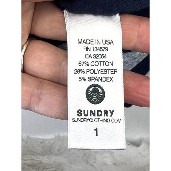 Sundry Navy and Gray Striped Short Sleeve Tshirt Dress SZ 1 NWT - Picture 10 of 10